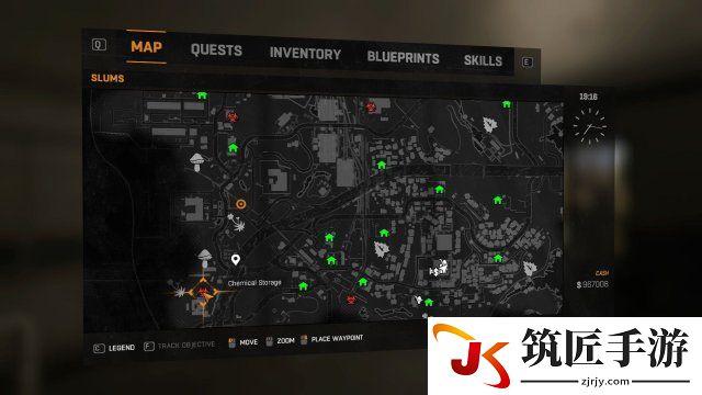 消逝的光芒 第一张图贫民窟五个隔离区位置截图分享
