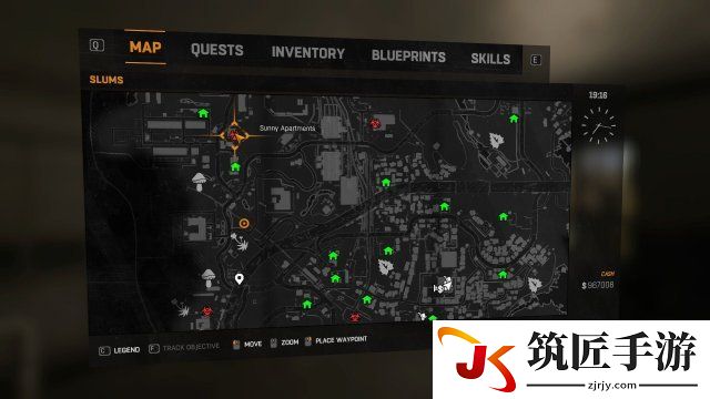 消逝的光芒 第一张图贫民窟五个隔离区位置截图分享